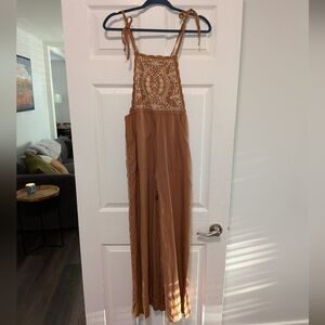 Anthropologie Embroidered Overalls